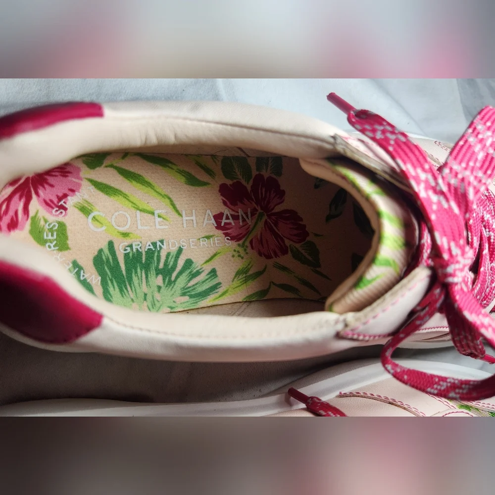 Cole Haan Grand Pro AM Golf Sneaker‎ Pink Floral Size 7.5